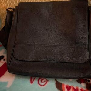 Coach Black Leather Messenger Bag